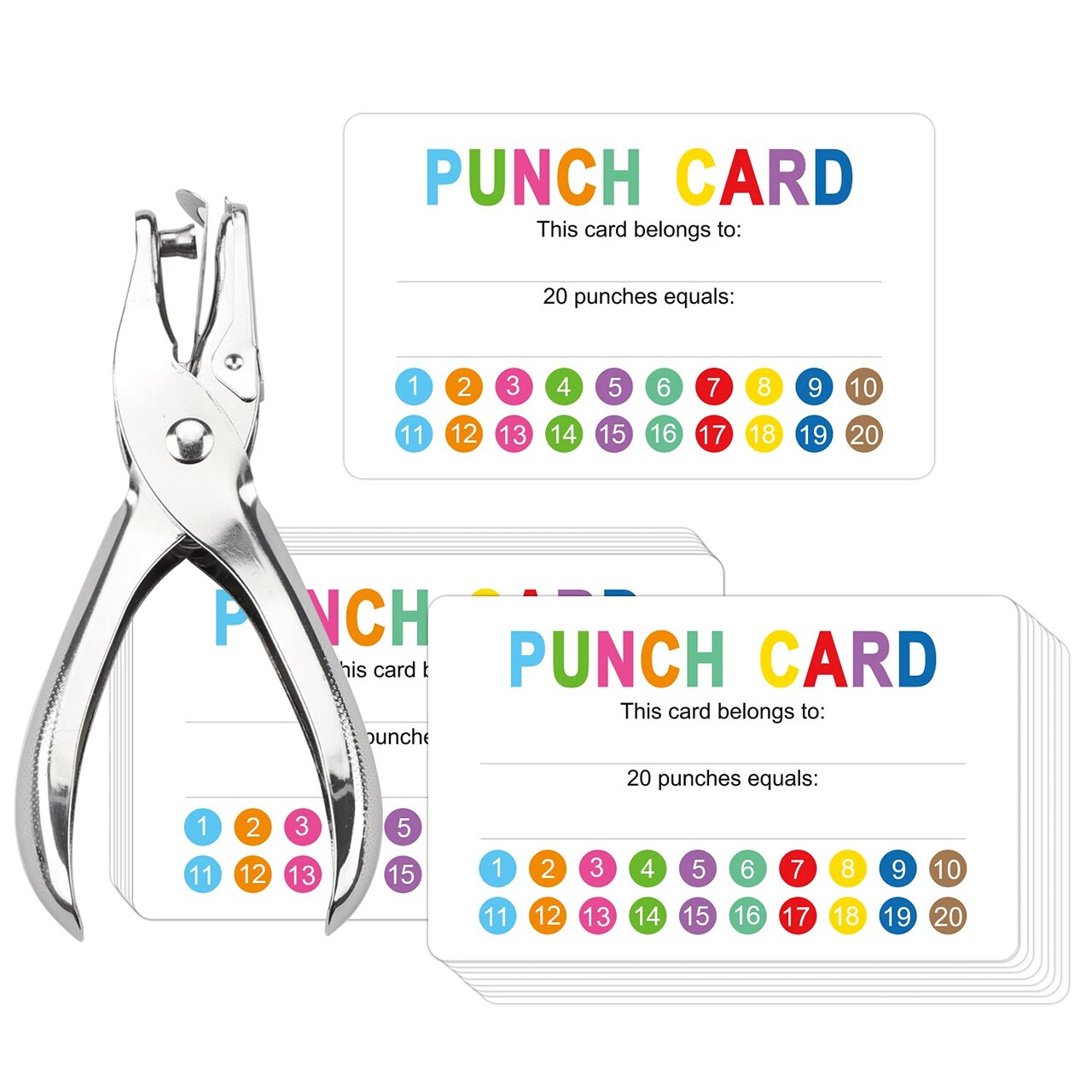 200 Pack Reward Punch Cards Behavior Incentive Awards for Kids Students Teachers Classroom Business Loyalty